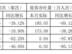 上海機場：1月旅客吞吐量同比下降69.12%
