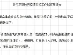 4月3日起 乘飛機(jī)離開芒市須提供核酸檢測(cè)證明